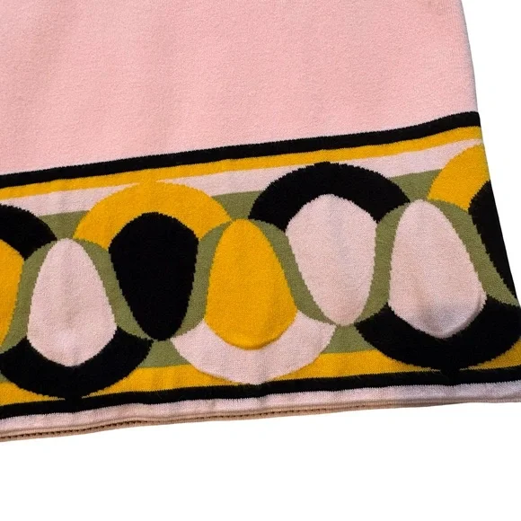 Emilio Pucci Knit Short Sleeve Mock Neck Dress with Geometric Border Trim, Sz XS - Picture 13 of 16